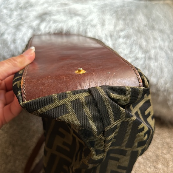 Fendi Zucca Fabric Brown Monogram Tote Bag - Picture 9 of 10